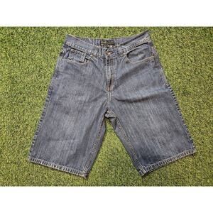 Rocawear Men's Size 38 Denim Shorts Original Fit Blue Cotton Embroidered Baggy